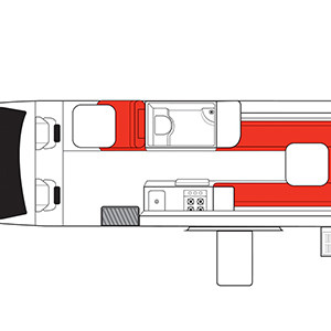 Mighty Deuce Plus Motorhome – 3 Berth – day layout