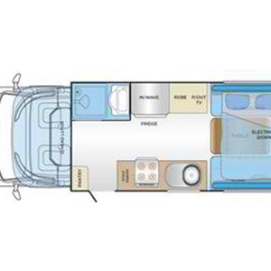 Serenity Conquest Premium Motorhome – 4 Berth – layout