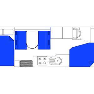AS Deluxe Motorhome – 6 Berth – day layout