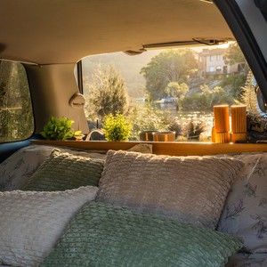 AW CP Campervan – 2 Berth AU Interior Bed With Window View