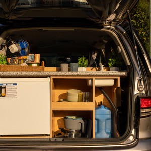 AW CP Campervan – 2 Berth AU Interior Kitchen And Fridge