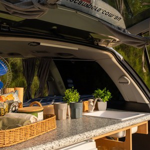 AW CP Campervan – 2 Berth AU Interior Kitchen Bench Detail