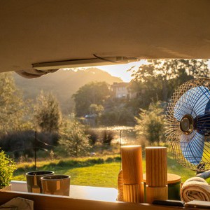 AW CP Campervan – 2 Berth AU Interior Window View With Fan