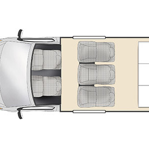 Cheapa Vivid Campervan – 4 Berth – day layout