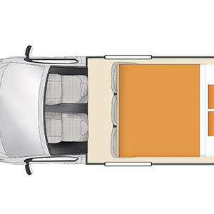 Cheapa Vivid Campervan – 4 Berth – night layout