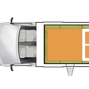Cheapa Vivid Campervan – 4 Berth – rooftent layout