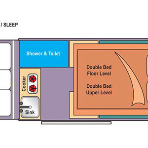 TM Trail Finder ST Campervan – 4+1 Berth-night-layout