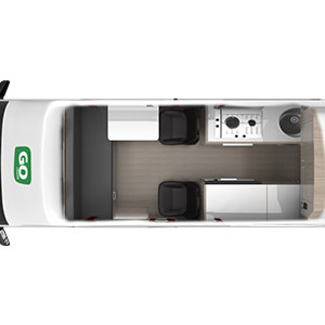 GoCheap Hi Top Campervan – 4 Berth – day-layout