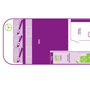 Jucy Chaser Campervan – 3 Berth-Floor-Plan-night-lower-level