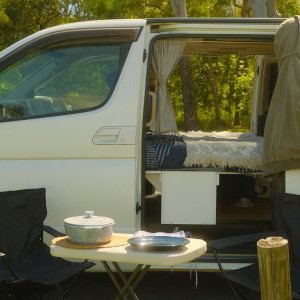 AW BD Campervan – 2 Berth AU Exterior Campsite Setup