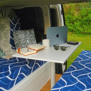 AW BD Campervan – 2 Berth AU Interior Bed Dining Setup