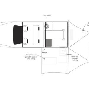 Britz Warrior 4wd 4 Berth AU Floorplan Day
