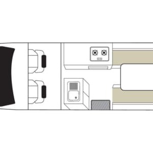 Mighty HiLite Motorhome – 2 Berth Layout 1