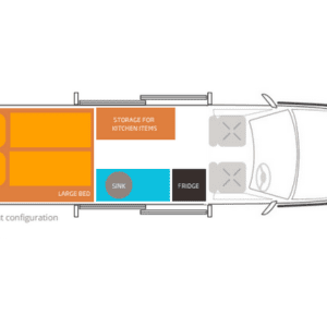 RS The Cruiser Campervan – 2 Berth Layout Night