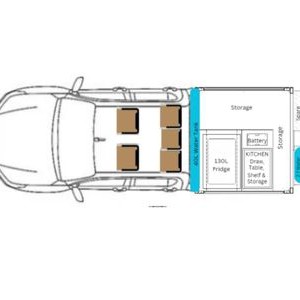 ADV HILUX 4WD – 4-5 Berth – Layout day ADV HILUX 4WD – 4-5 Berth – Layout day
