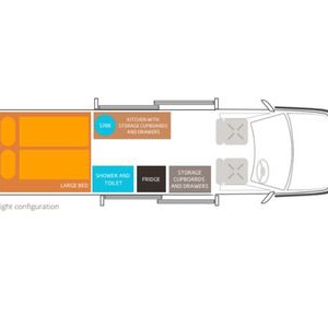 RS Sprinter – 2 Berth Motorhome Layout Night