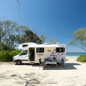 Jucy Chilld Big Kahuna 6 Berth AU Beach Campsite Side View
