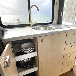 Jucy Chilld Big Kahuna 6 Berth AU Interior Kitchen Sink Cabinets