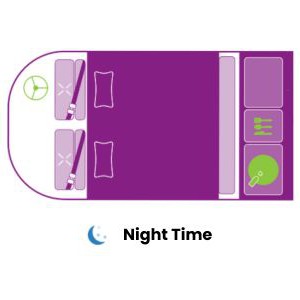 Jucy Chilld Cloudbreak 2 Berth AU Floorplan Night