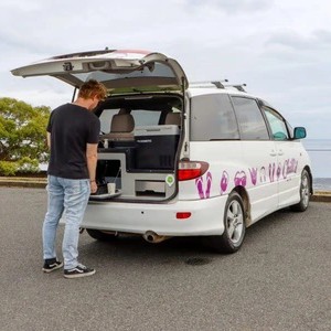 Jucy Chilld Cloudbreak 2 Berth AU Rear Kitchen In Use